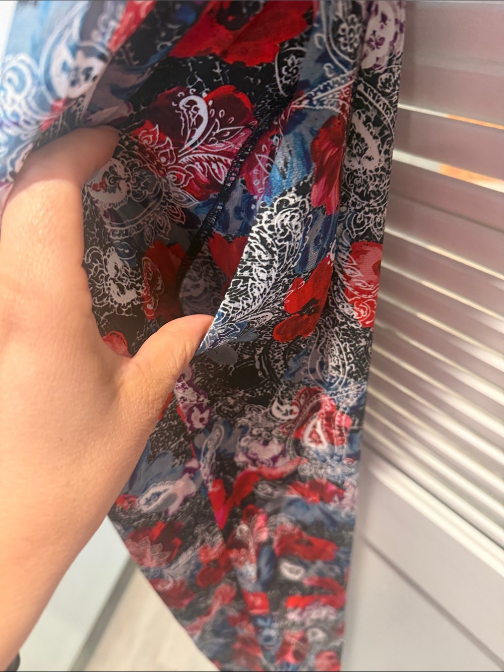 The Kooples Red and Blue Floral Wrap Jumpsuit size 1 - Picture 10 of 11